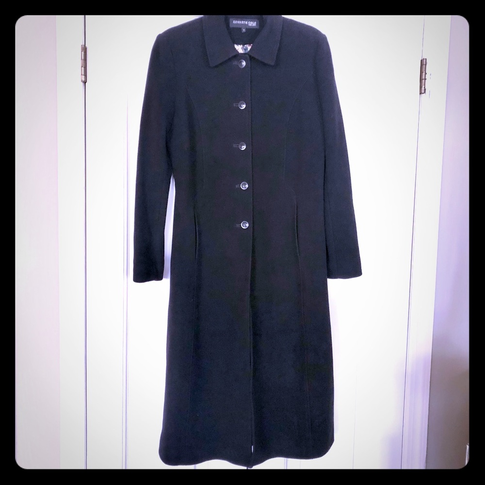 Kenneth Cole Wool/Cashmere Classic long coat Black
